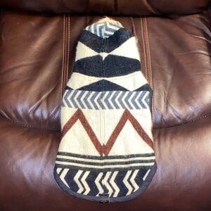 UKU Handmade Southwestern Geometric Patterned Small Dog Coat +Velcro Closure NEW
